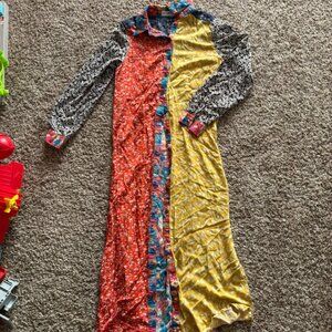 Multicolor Long Sleeve Maxi Dress